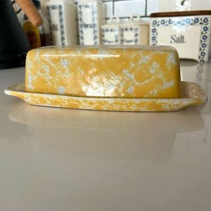 Bennington Potters Morning Glory butter dish